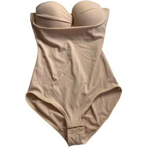 Marilyn Monroe Strapless Bodysuit Shapewear Nude Beige Size M